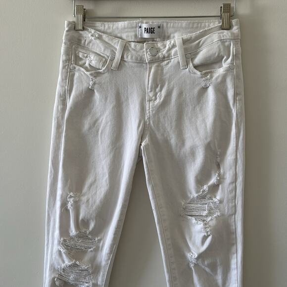Paige Skyline Ankle Peg Skinny Jeans White Size 26 - Picture 3 of 7